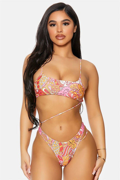 Strappy Hip One Piece Swimsuit