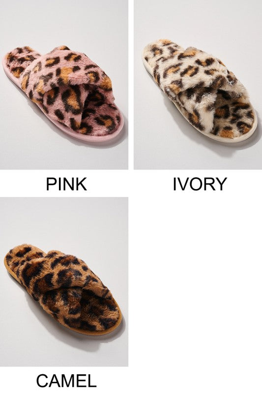 LEOPARD FUR SLIPPER