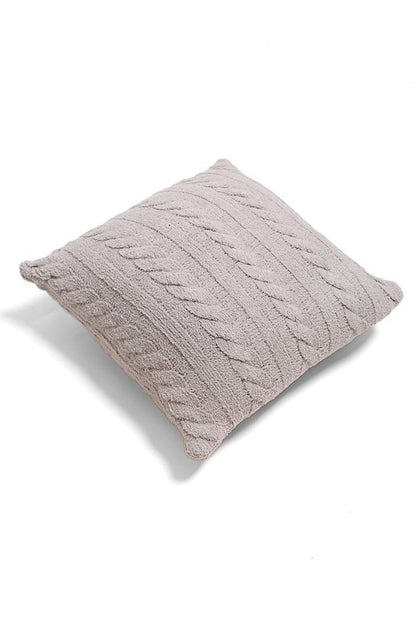 BRAIDED CABLE KNIT LUXURY SOFT PILLOW COVER