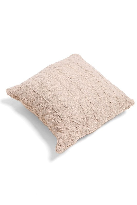 BRAIDED CABLE KNIT LUXURY SOFT PILLOW COVER