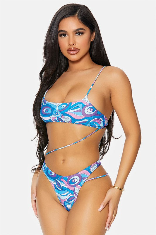 Strappy Hip One Piece Swimsuit