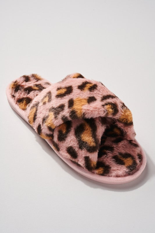 LEOPARD FUR SLIPPER