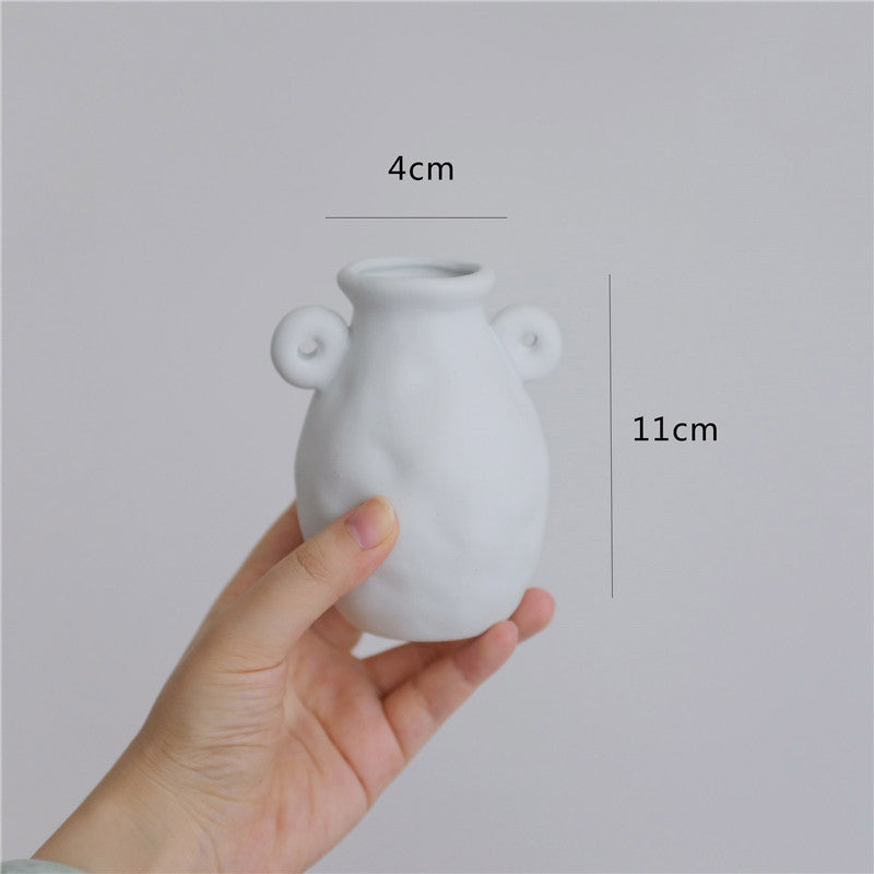 Plain Ceramic Vase Decoration Minimalist Art Flower Home