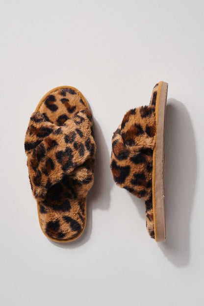 LEOPARD FUR SLIPPER