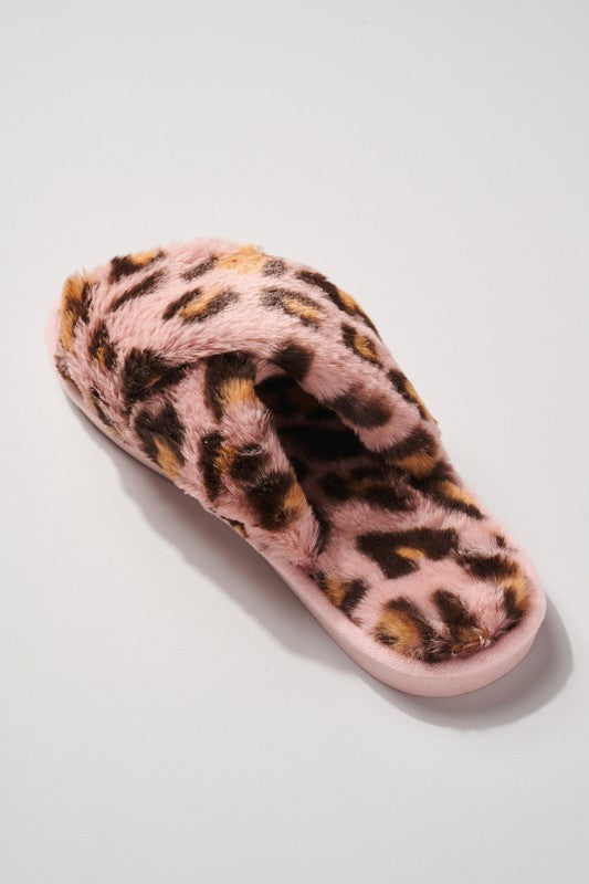 LEOPARD FUR SLIPPER