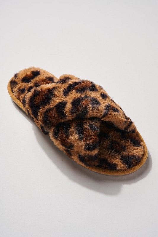 LEOPARD FUR SLIPPER