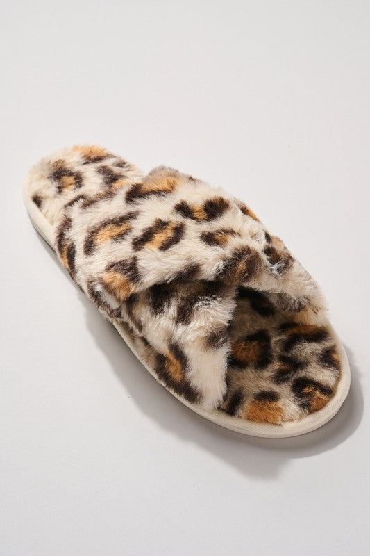 LEOPARD FUR SLIPPER