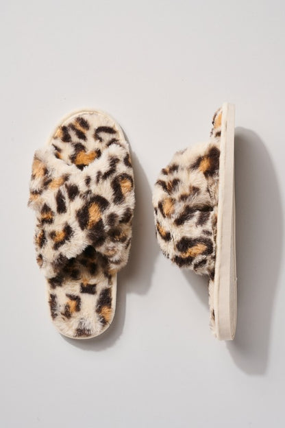 LEOPARD FUR SLIPPER