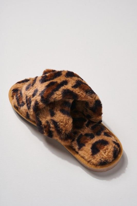 LEOPARD FUR SLIPPER