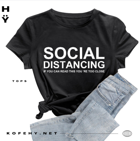 SOCIAL DISTANCING GRAPHIC OVERSIZED T SHIRT