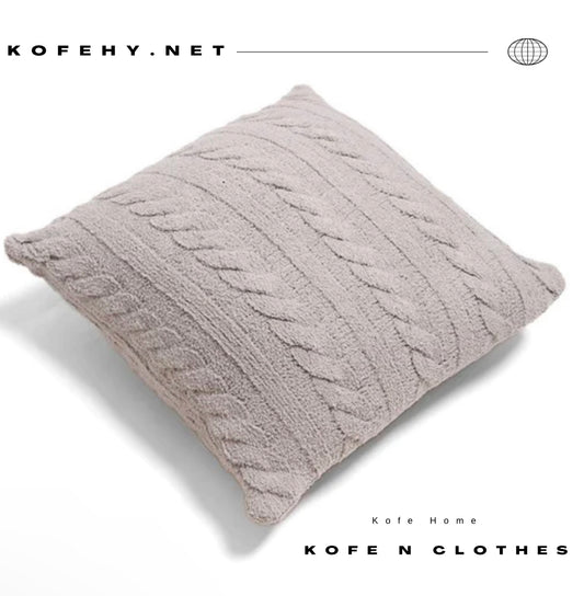 BRAIDED CABLE KNIT LUXURY SOFT PILLOW COVER